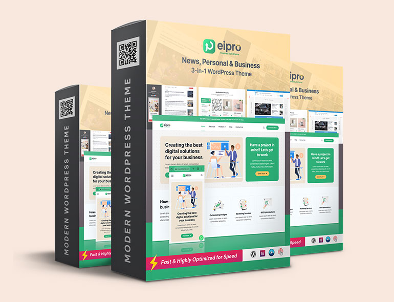 Template WordPress Website Premium: Review Eipro 3-in-1 (2025)