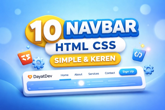10 Navbar HTML CSS Simple & Keren (Copy Paste, Anti Ribet)