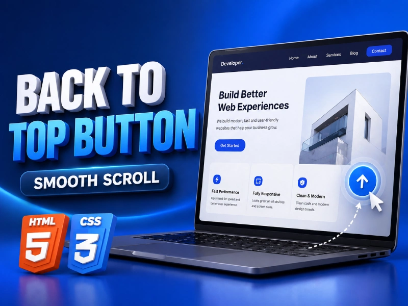 Cara Membuat Back to Top Button Smooth Scroll (HTML CSS)
