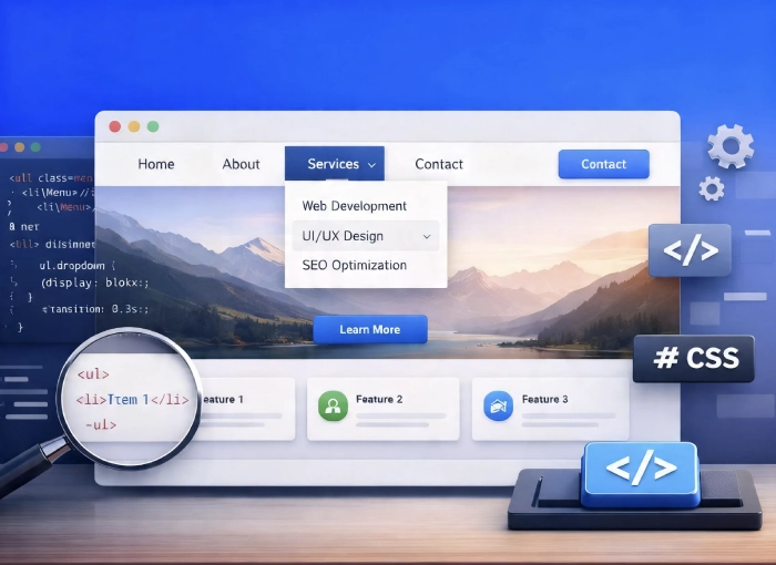 Cara Mudah Membuat Dropdown Menu dengan HTML CSS